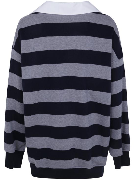 26FW 누메로벤투노 폴로 티셔츠 E021 4097 R861 GREY BLUE STRIPES - N°21