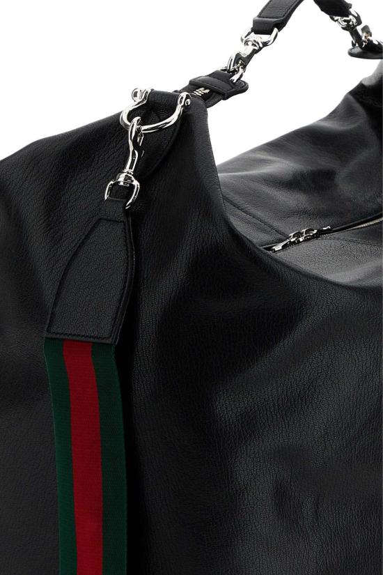  구찌 숄더백 블랙 가죽 쇼핑백 - GUCCI