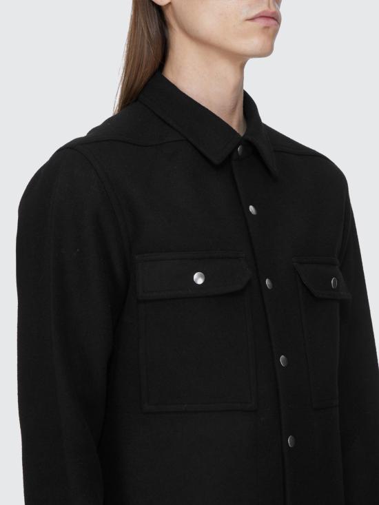 26FW 릭 오웬스 긴팔 셔츠 RRU02F4729WMT09 Black - RICK OWENS