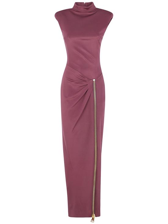 26FW 발망 롱 원피스 FF0RP900JL05 099 5DR DARK PURPLE