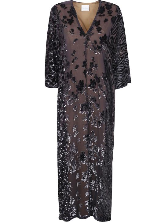 26FW 피에르루이마샤 미디 원피스 PATCHWORK 12970 DARK BROWN BLACK MULTI