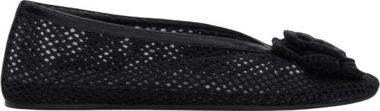 26FW 가니 플랫 슈즈 MESHFLOWERJENNYBALLERINAS BLACK