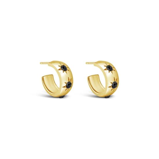  시에라 윈터 주얼리 이어링 시에라 윈터 이브 후프  골드 블랙 스피넬 장식 - SIERRA WINTER JEWELRY
