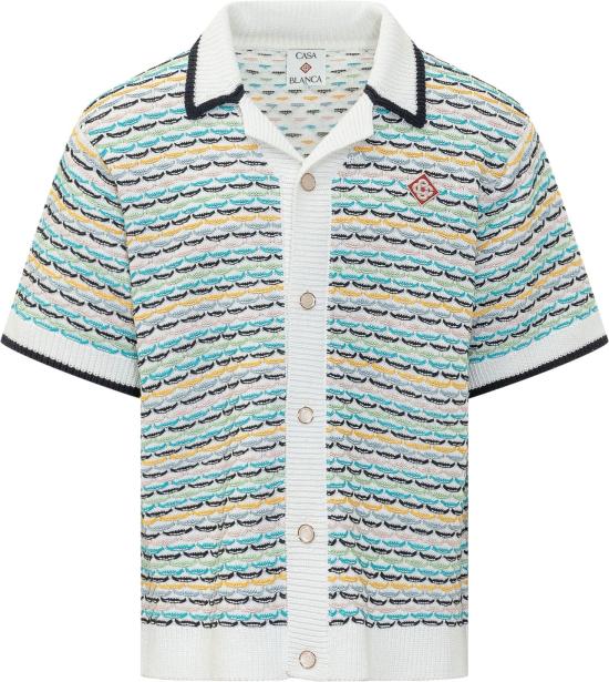 26FW 카사블랑카 반팔 셔츠 MPF26KW120901 WHITE