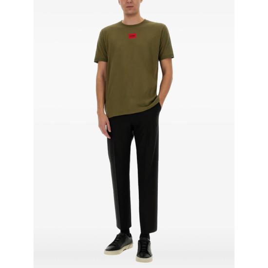 26SS 휴고보스 로고 라벨 코튼 저지 티셔츠 50447978 389 GREEN - HUGO BOSS