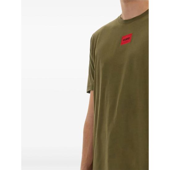 26SS 휴고보스 로고 라벨 코튼 저지 티셔츠 50447978 389 GREEN - HUGO BOSS