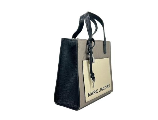  마크제이콥스 크로스백 마크 제이콥스 그라인드 미니 가죽 토트 크로스바디 백 실버 - MARC JACOBS