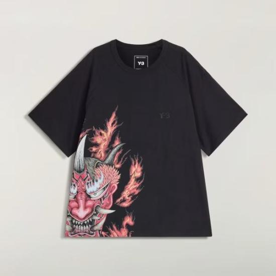 26FW 와이쓰리 반팔 티셔츠 KQ8592 BLACK
