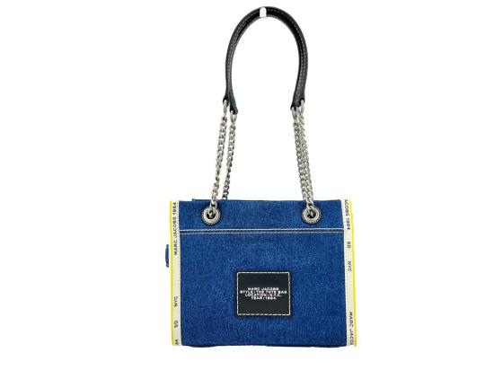  마크제이콥스 토트백 마크 제이콥스 데님 체인 스몰  실버 - MARC JACOBS