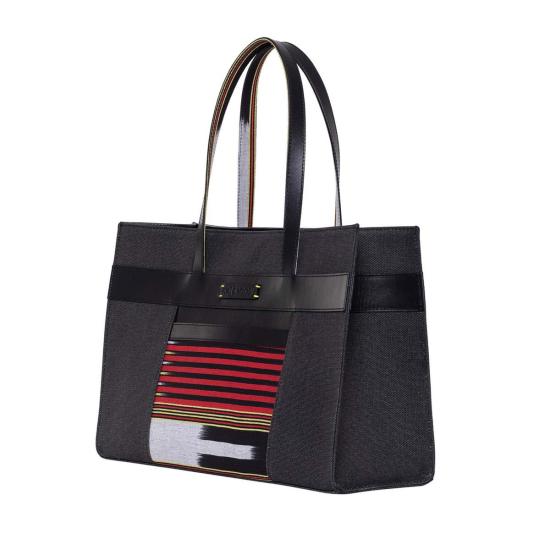  K'ai & Vrosi 토트백 가죽 및 캔버스  (수납 포켓 포함) 블랙 - OTHER BRANDS