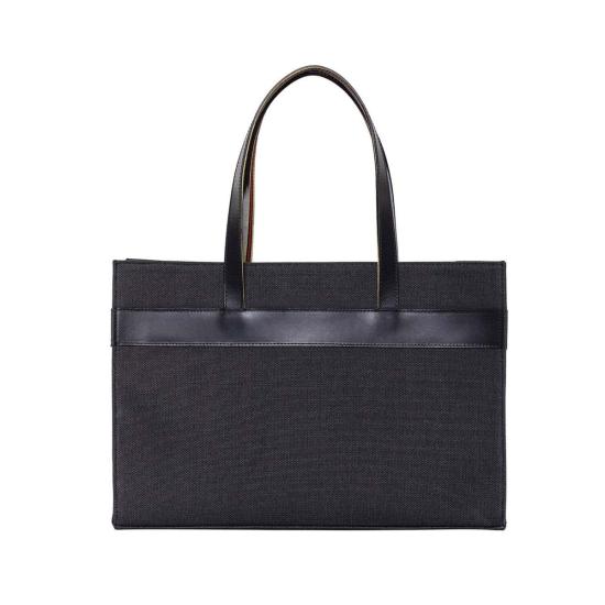 K'ai & Vrosi 토트백 가죽 및 캔버스  (수납 포켓 포함) 블랙 - OTHER BRANDS