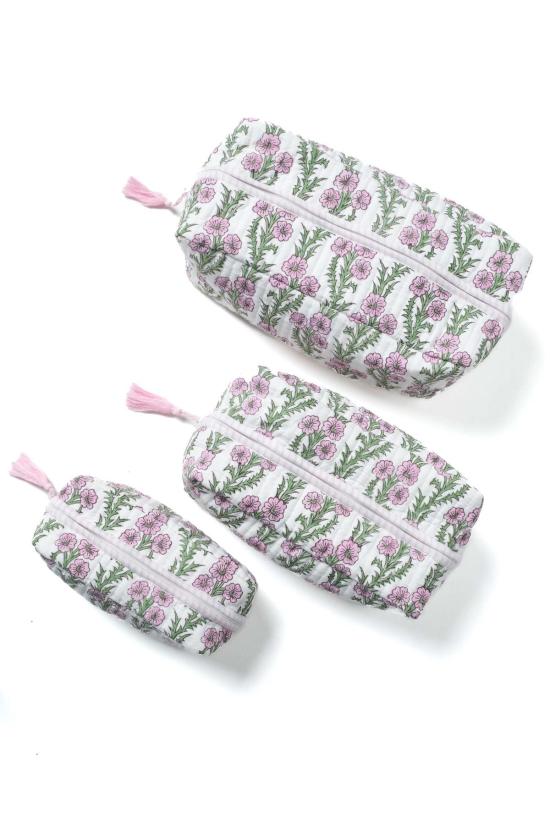  Inner Child 뷰티 케이스 내면의 아이 물망초 블록 프린트 메이크업 백 - OTHER BRANDS