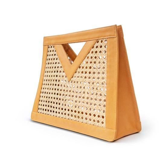  The Artisan & Company 토트백 아티잔앤컴퍼니 라탄 지팡이 가죽 트리밍 탑 핸들 백 - OTHER BRANDS