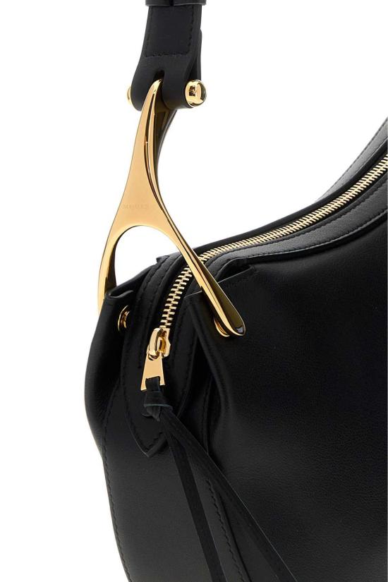  알렉산더 맥퀸 숄더백 위시본 카프스킨 핸드백 블랙골드 - ALEXANDER MCQUEEN