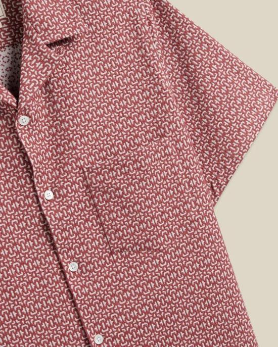  포르투기스플란넬 반팔 셔츠 포르투갈 플란넬 추상 타일  클레이 - PORTUGUESE FLANNEL