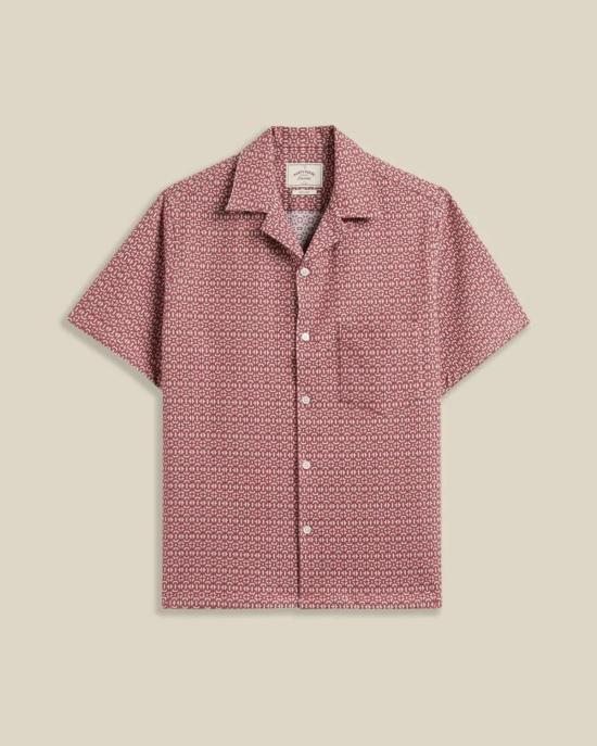  포르투기스플란넬 반팔 셔츠 포르투갈 플란넬 추상 타일  클레이 - PORTUGUESE FLANNEL
