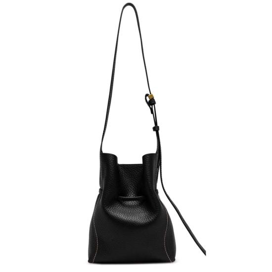  지아니 끼아리니 숄더백 Gianni Chiarini 시에나 가죽 버킷 백 블랙 - GIANNI CHIARINI