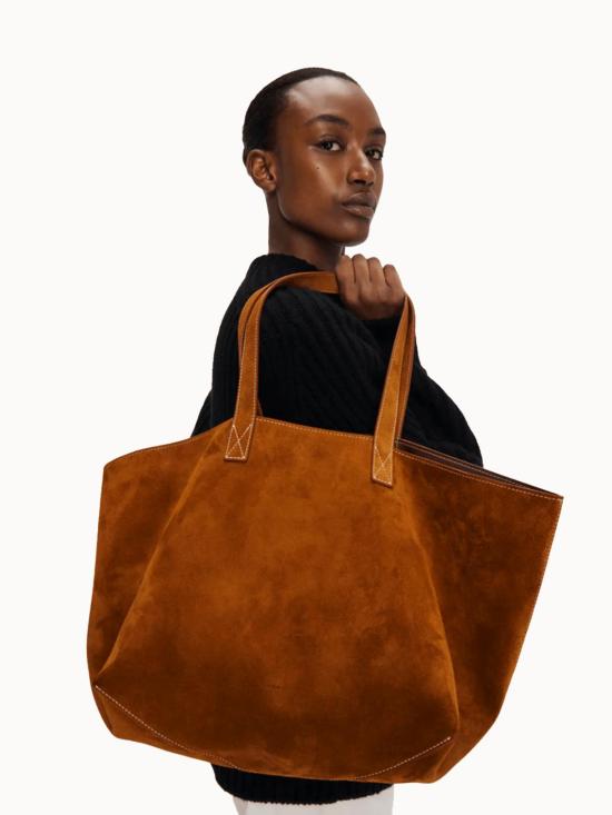  만수르 가브리엘 토트백 캐리올  새들 스웨이드 - MANSUR GAVRIEL