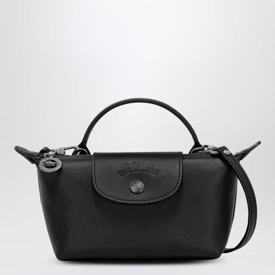 26FW 롱샴 르 플리아쥬 엑스트라 XS 레더 파우치 34205987 Black