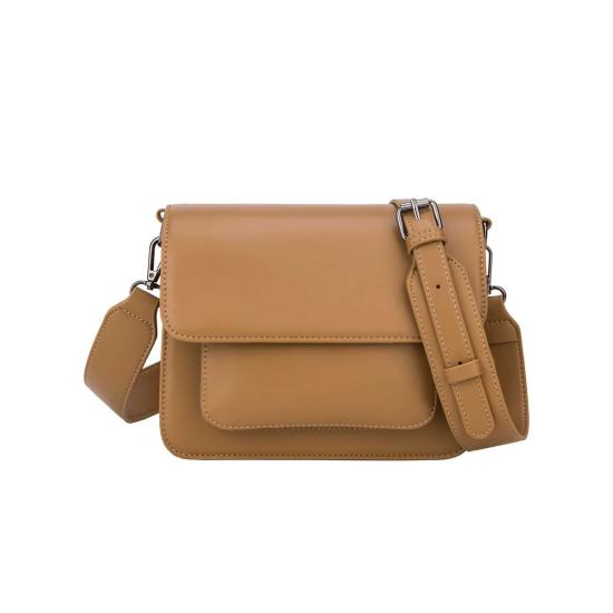  비스크 크로스백 Hvisk Cayman Pocket Soft Structure Bag Brown Nude