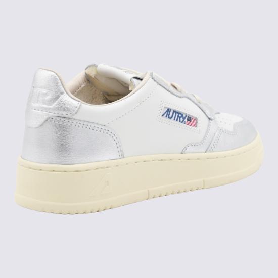 26FW 오트리 메달리스트 로우 레더 스니커즈 AULW WB18 LEAT LEAT WHT SILVER - AUTRY