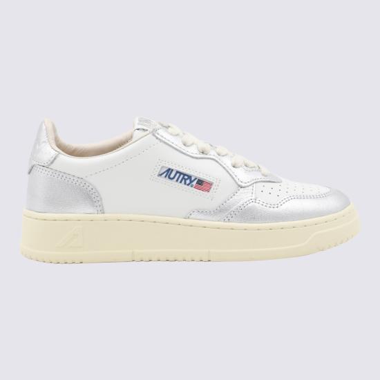 26FW 오트리 메달리스트 로우 레더 스니커즈 AULW WB18 LEAT LEAT WHT SILVER - AUTRY