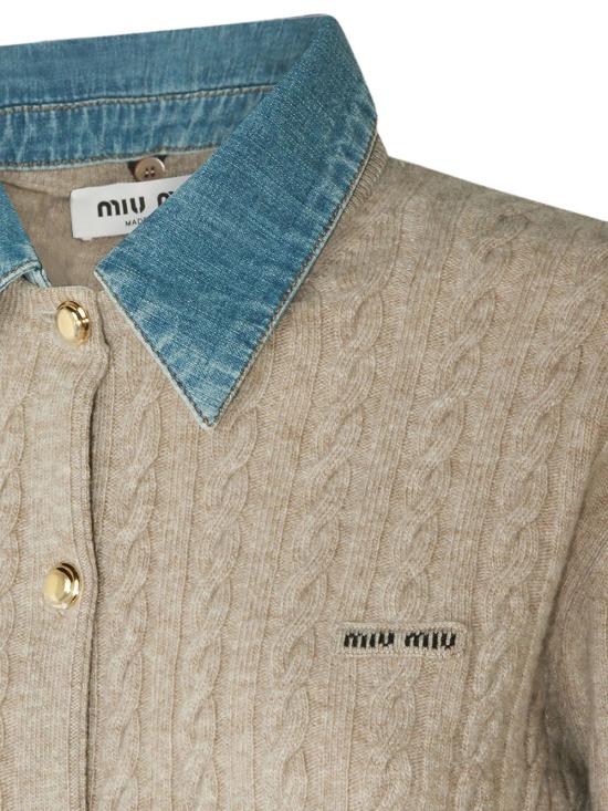 26FW 미우미우 가디건 MMF04CSOOO 6342 F0036 SABBIA - MIU MIU