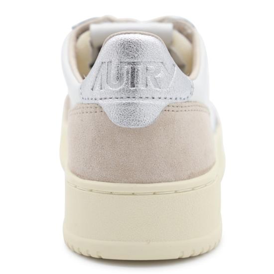 26FW 오트리 메달리스트 로우 레더 스니커즈 AULW LS74 LEAT SUEDE WHITE SILVER - AUTRY