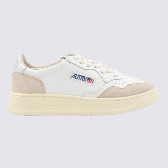 26FW 오트리 메달리스트 로우 레더 스니커즈 AULW LS74 LEAT SUEDE WHITE SILVER - AUTRY