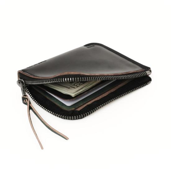  메이커 남성지갑 Makr Cordovan Zip Luxe V2 지갑 블랙 쉘 코도반 - MAKR