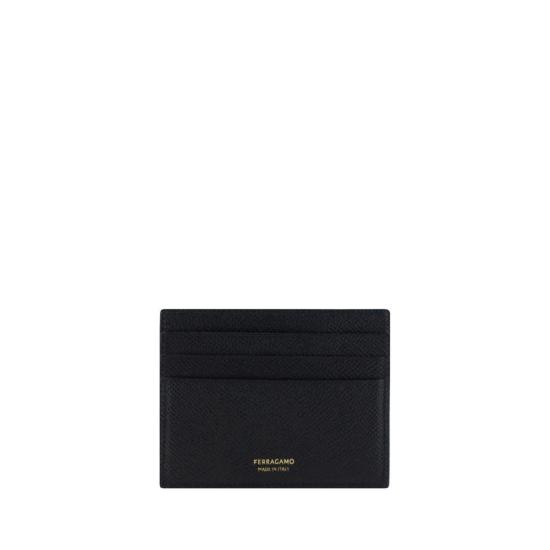  살바토레 페라가모 남성지갑 페라가모 송아지 가죽 보스 타우러스 카드 지갑 블랙 - SALVATORE FERRAGAMO