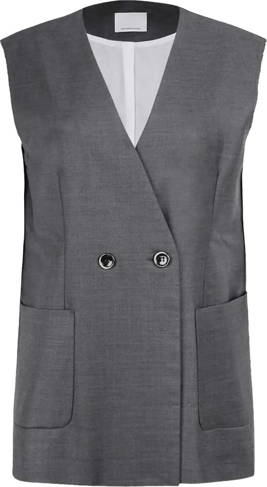 25FW 나인인더모닝 베스트 ELOISADOUBLEBREASTEDGILET DONKERGREY