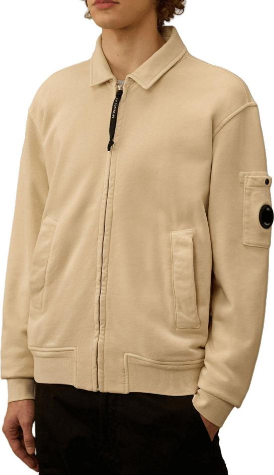 26SS 씨피 컴퍼니 집업 니트 SWEATSHIRTSOPENSWEATFROZENDEW BEIGE - C.P. COMPANY