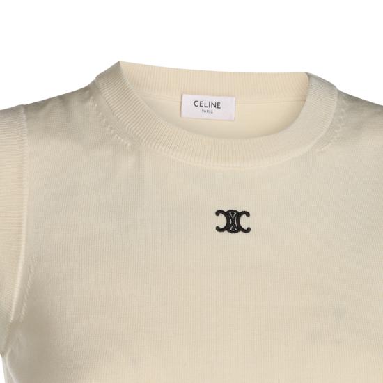 26FW 셀린느 탑 파인 울 RX0I70100 01OW WHITE - CELINE
