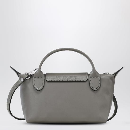 26FW 롱샴 르 플리아쥬 엑스트라 XS 레더 파우치 34205987 Grey - LONGCHAMP