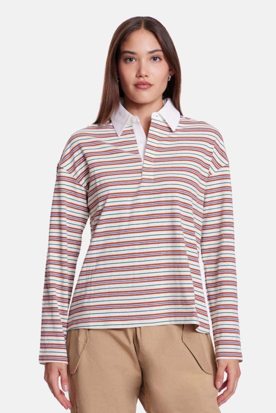  더 타일 클럽 스웨터 BCW2692T ORANGE MULTI STRIPE