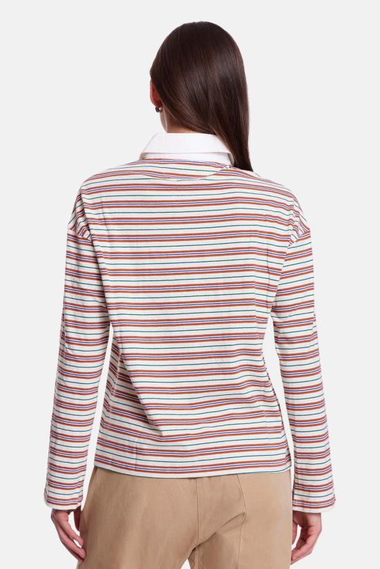  더 타일 클럽 스웨터 BCW2692T ORANGE MULTI STRIPE - THE TILE CLUB