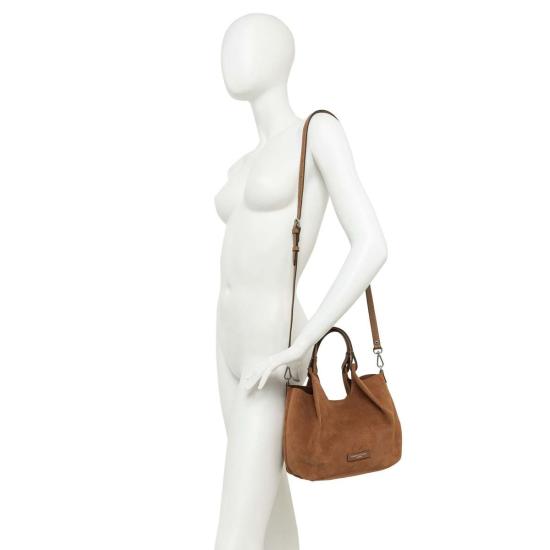  지아니 끼아리니 숄더백 Gianni Chiarini Dua 가죽 미니 버킷 백 카라멜 - GIANNI CHIARINI