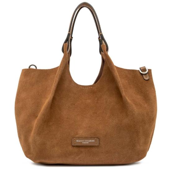  지아니 끼아리니 숄더백 Gianni Chiarini Dua 가죽 미니 버킷 백 카라멜