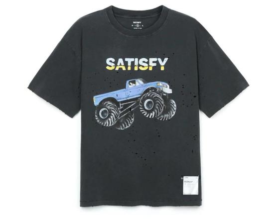  새티스파이 반팔 티셔츠 Satisfy Moth Tech 티셔츠 에이지드 블랙/몬스터 트럭 - SATISFY