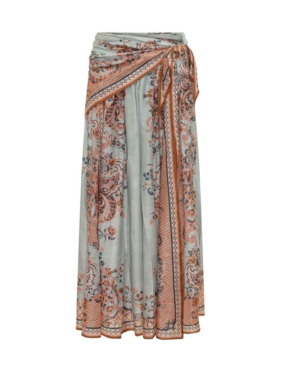 26FW 짐머만 롱 스커트 8066SSS261 BLUPF BLUE PAISLEY FLORAL