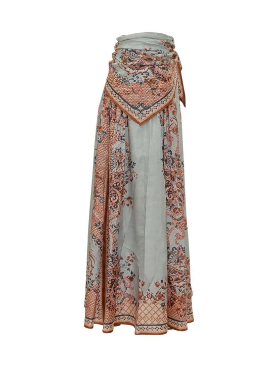 26FW 짐머만 롱 스커트 8066SSS261 BLUPF BLUE PAISLEY FLORAL - ZIMMERMANN