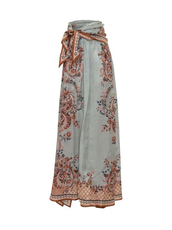 26FW 짐머만 롱 스커트 8066SSS261 BLUPF BLUE PAISLEY FLORAL - ZIMMERMANN