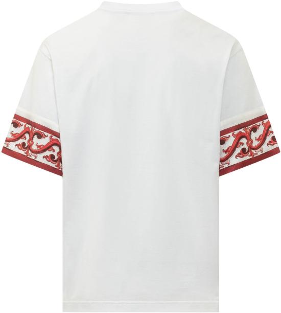 26FW 돌체앤가바나 마졸리카 프린트 코튼 티셔츠 G8SB2TG7P5HI15DQ WHITE - DOLCE & GABBANA