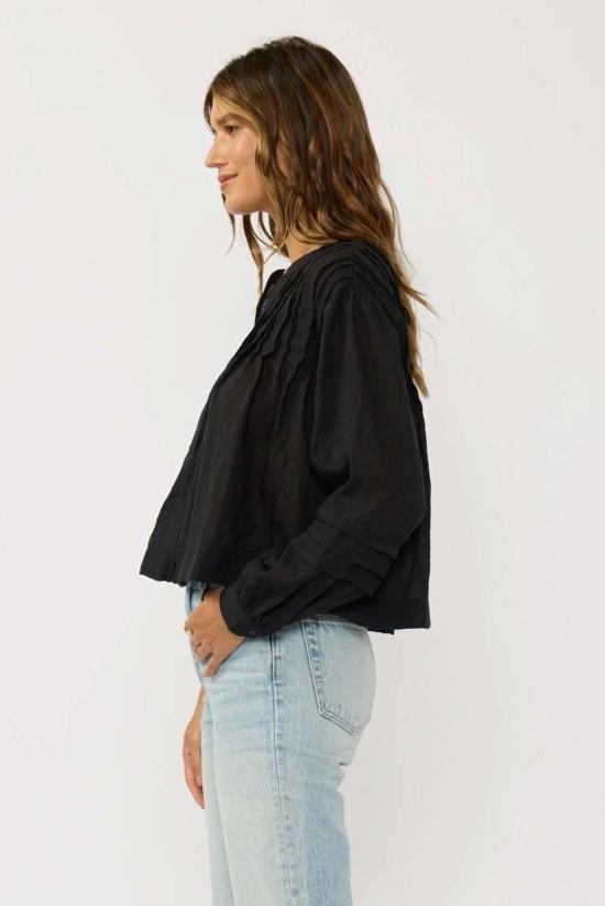  Lovestitch 셔츠 러브스티치 핀턱  블랙 - OTHER BRANDS