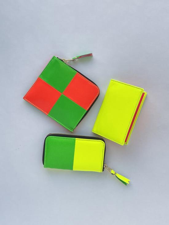  꼼데가르송 지갑 Comme Des Garçons Sa3100 Fs  Fluo 스퀘어 오렌지/그린 - COMME DES GARCONS