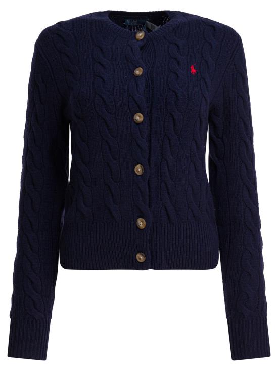 26FW 폴로 랄프로렌 로고 자수 크루넥 가디건 211972104004HUNTER NAVY Blue
