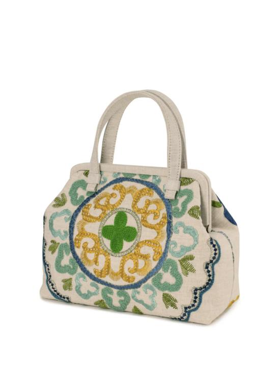  Marian Paquette 토트백 마리안 파케트 올리비아 자수 린넨 - OTHER BRANDS
