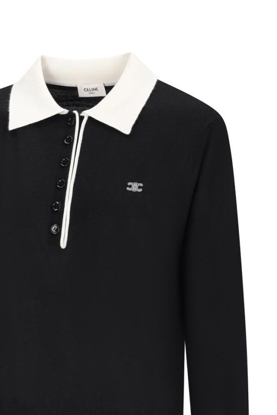 26FW 셀린느 파인 캐시미어 실크 폴로 스웨터 RX0FD0W27 - CELINE
