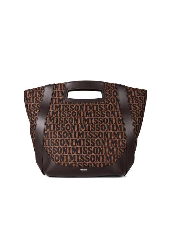  미소니 숄더백 미쏘니 로고 토트 쇼핑백 브라운 - MISSONI